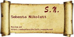 Sebesta Nikolett névjegykártya