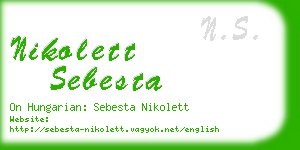 nikolett sebesta business card